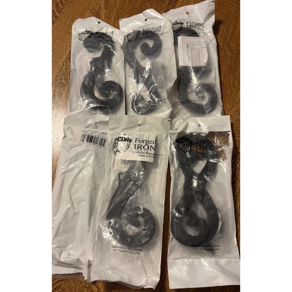 Acorn Forged Iron SHUTTER DOGS HOLDBACKS Steel‎ RK4bq 6 Pair New In Package